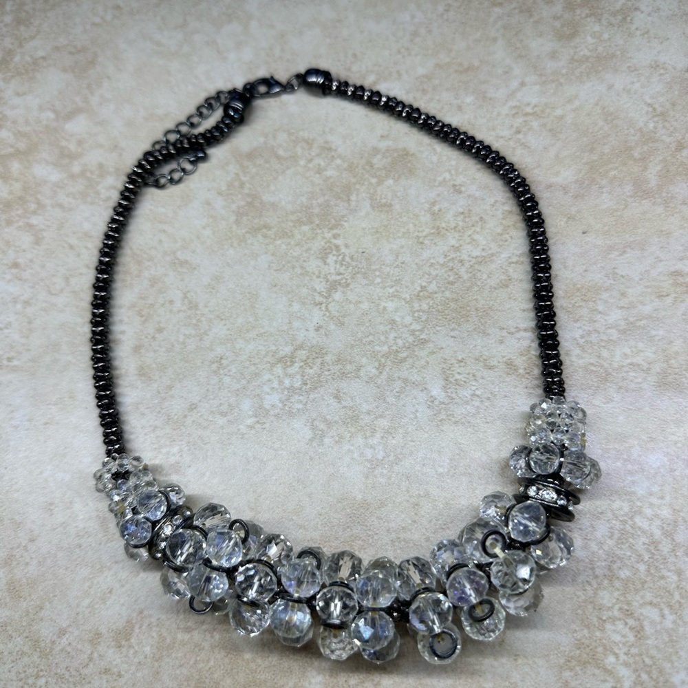 Elegant Silver Crystal Necklace